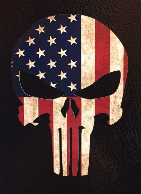 Punisher American Usa Sniper Color Flag Skull Die Cut Vinyl
