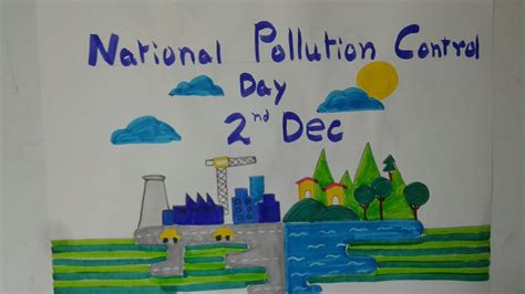poster on national pollution control day drawing on pollution control
