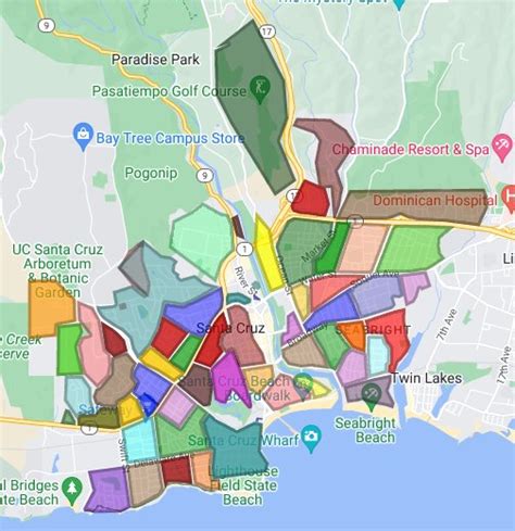Santa Cruz Boardwalk Map Map Of Zip Codes
