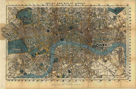 Smiths New Map Of London Antique London Map London Map Print Old