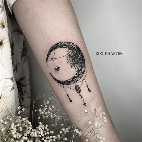 Moon Mandala Tattoo By Roxiehart666 Mandala Tattoo Geometric Tattoo