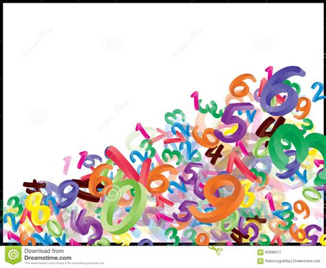 Background Of Falling Cartoon Numbers Digits Funny Cheerful And