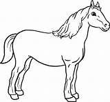 Horse Coloring Printable Simple sketch template