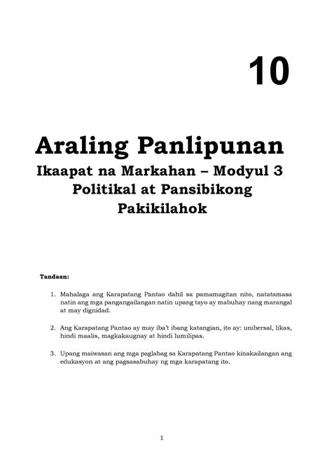 Ap Q Mod Politikal At Pansibikong Pakikilahok V Araling