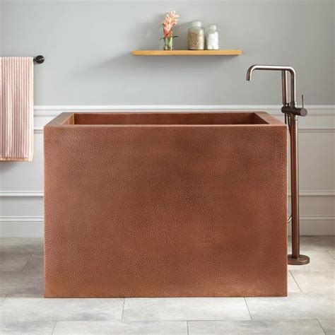 Shop wayfair.ca for all the best soaking tub bathtubs. 48" Amery Rectangular Hammered Copper Japanese Soaking Tub ...
