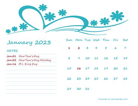 2023 Monthly Kids Calendar Template Design Free Printable Templates