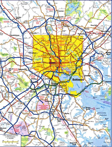 Baltimore City Map Free Detailed Map Of Baltimore City Maryland