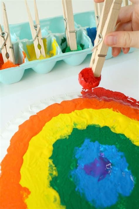 Pom Pom Painted Rainbow Craft For Kids Fantastic Fun And Learning