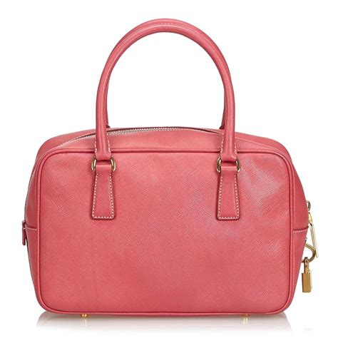 Prada Vintage - Saffiano Leather Bauletto Handbag Bag - Pink - Leather Handbag - Luxury High ...