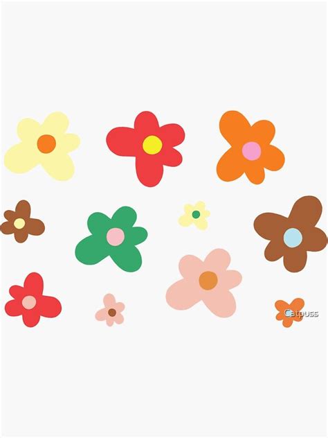 Indie Cartoon Flowers Inspo In 2021 Sticker Art Cartoon Flowers Art