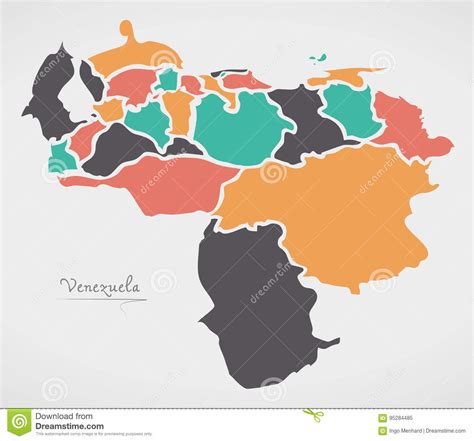 Venezuela Provinces Maps Cartoon Vector 32788263