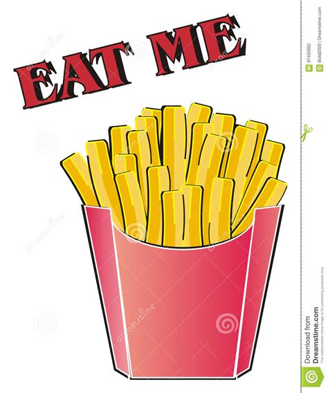 French Fries With Words Stock Illustration Illustration Of Snack