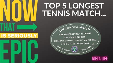 Must Watch Top 5 Longest Tennis Matches Tennis Youtube