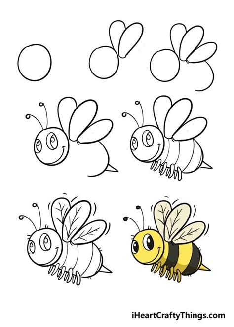 Bee Drawing How To Draw A Bee Step By Step