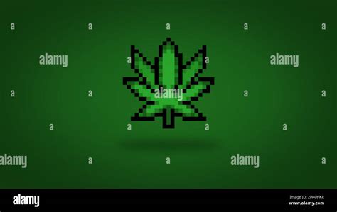 Pixel Cannabis Leaf Wallpaper High Res Background Stock Photo Alamy