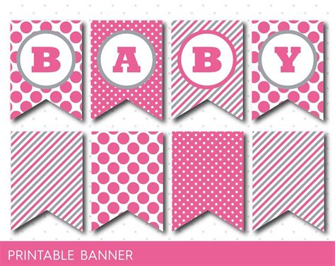 Hot pink banner, Party banner, Birthday banner, Baby shower banner, Printable banner, Banner ...