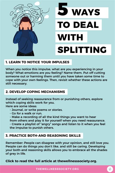 How To Deal With Splitting Behavior The Wellness Society Self Help
