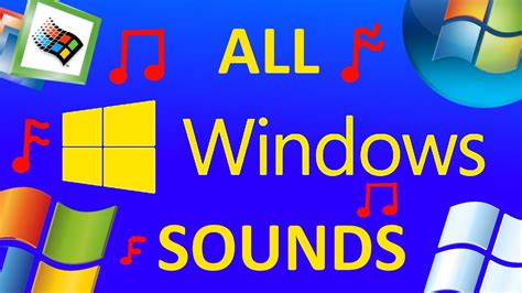 All Microsoft Windows Sounds Windows 1 10 Youtube