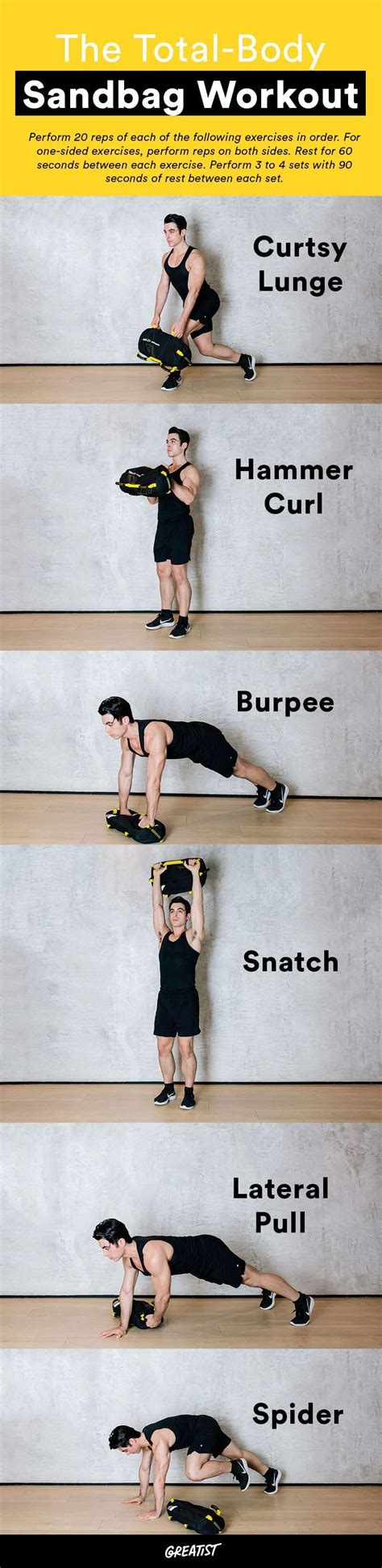 Upper Body Sandbag Workout For Gym Fitness And Workout Abs Tutorial