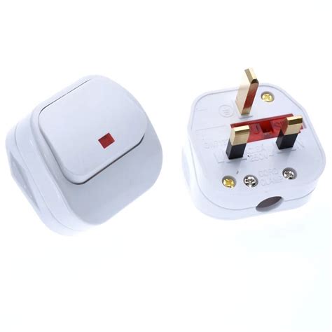 Uk 3 Pin Switch 250v 13a Ac Power Plug With Switch Male Electrical