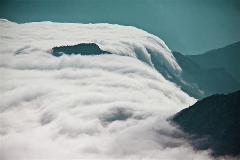 Cloud Waterfall In Cattle Back Mountain Photograph By Bihaibo Pixels