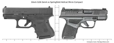 Glock G26 Gen4 Vs Springfield Hellcat Micro Compact Size Comparison
