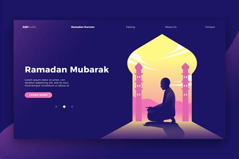 Ramadan Mubarak Bannerandlanding Page Illustrator Graphics Creative