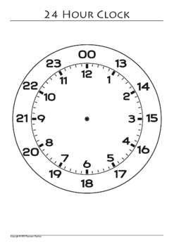This means that for 1:00 pm, you'll add 12 to make it 1300. Clock Template Clip Art - Blank ones included, PNG for worksheets | 24 hour clock, Clock ...