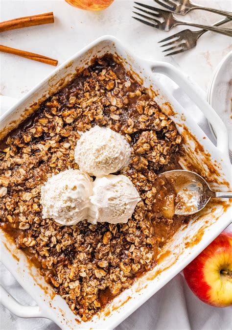 Healthy Apple Crisp With Oatmeal Topping Eating Bird Food