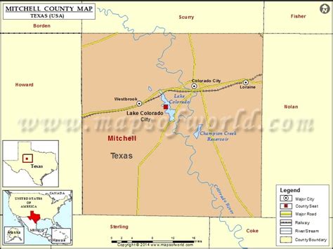Mitchell County Map Map Of Mitchell County Texas