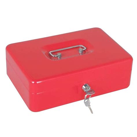 Vosarea Locking Cash Box With Lock Money Box With Cash Tray Mini Metal