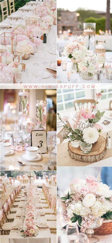 blush pink wedding color ideas blush wedding centerpieces 2 hi miss puff