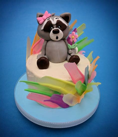 Rainbow And Raccoon Cake Desserts Birthday Cake