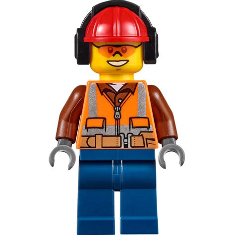 Lego Construction Worker With Sunglasses And Headphones Minifigure