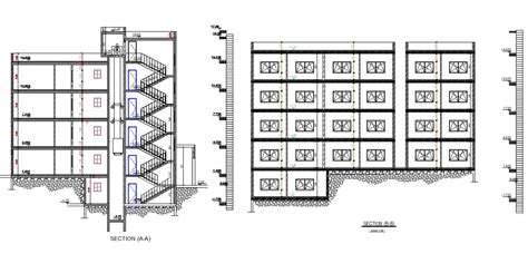 Download Apartment Building Section Drawing Dwg File Cadbull