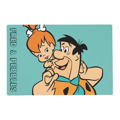 The Flintstones Fred And Pebbles Flintstone Placemat Zazzle Pebbles