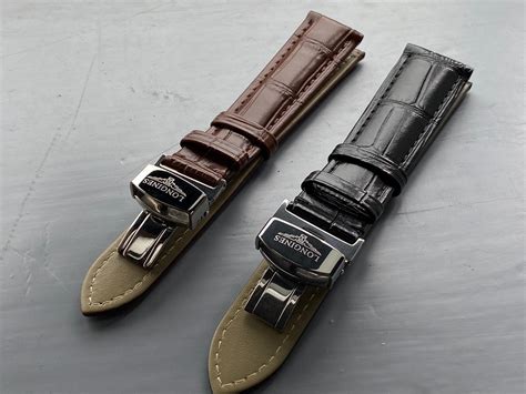 Longines 18mm20mm Blackbrown Genuine Leather Watch Strap Etsy