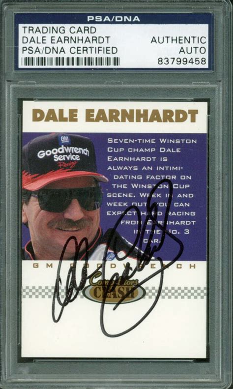 Lot Detail Dale Earnhardt Sr Signed Trading Card Psadna Encapsulated