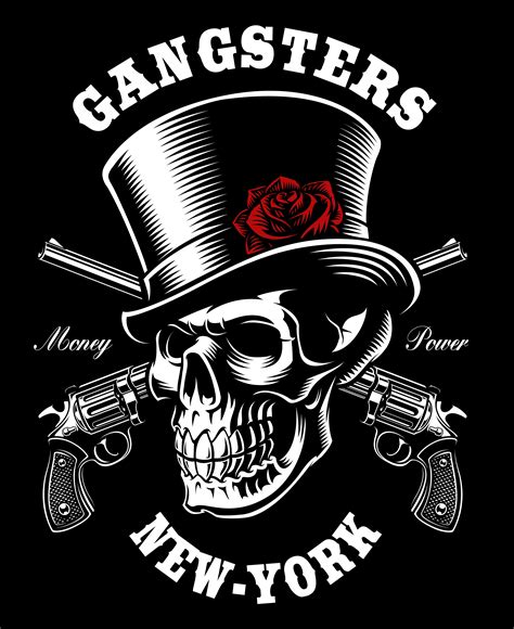 Gangster Skull With Guns