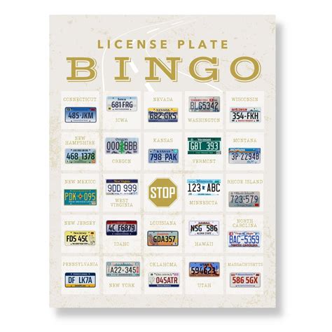 Printable License Plate Bingo Cards For Car Travel Buck And Co