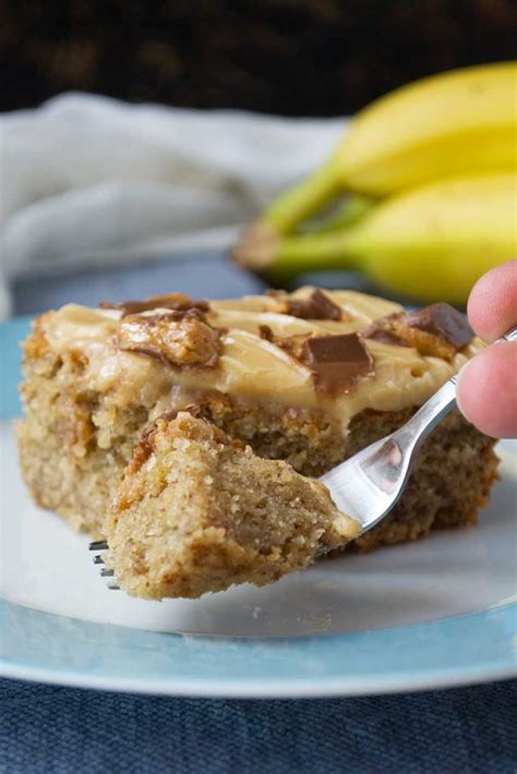 Banana Slice With Peanut Butter Fudge Icing Scrummy Lane