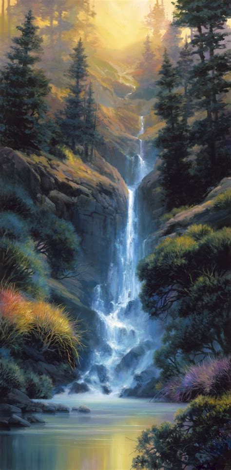 Art Charles Pabst Waterfall Paintings Fantasy Art Landscapes