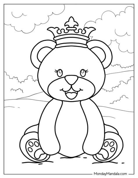 Teddy Bear Coloring Pages Holding A Present
