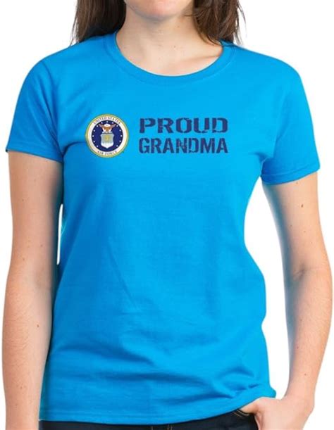 Cafepress Usaf Proud Grandma Damen T Shirt Baumwolle Dunkel Amazon De Bekleidung