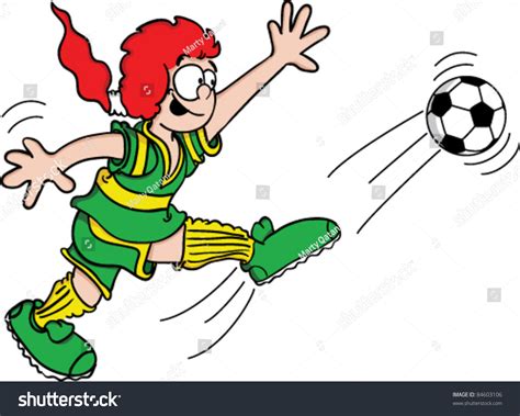 Vector Art Young Girl Playing Soccer Stock Vector 84603106 Shutterstock