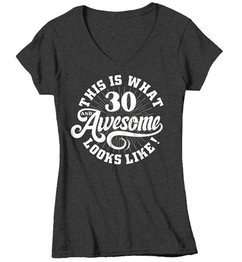 Womens Funny 30th Birthday T Shirt 30 And Awesome Shirts Etsy