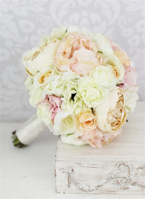 Silk Pink Peony Bridal Bouquet