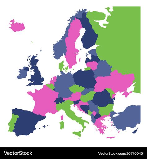 Political Map Of Europe Continent In Cmyk Colors Vector Image Sexiz Pix