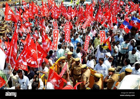 Trade Union Activists Protest Agitation Demonstration During A