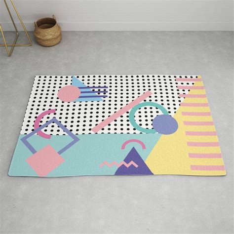 Memphis Pattern 5 80s 90s Retro Rug By Graphicwavedesign